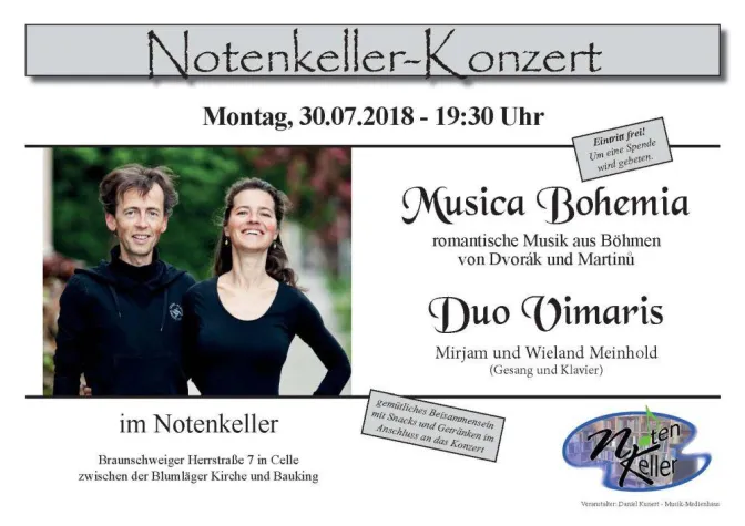 Bild: Notenkeller-Konzert „MUSICA BOHEMIA“ in Celle