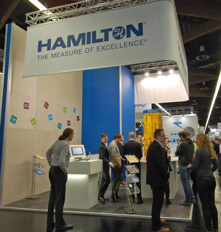 Das Messeteam von Hamilton hatte auf der BrauBeviale einiges zu tun