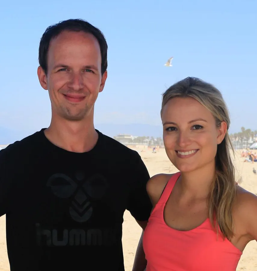 Personal Trainer Michael Limmer mit Schauspielerin Vanessa Eichholz