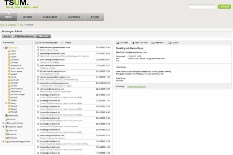 Bild: Jetzt können Unternehmen Microsoft Exchange in ihr Enterprise Portal integrieren