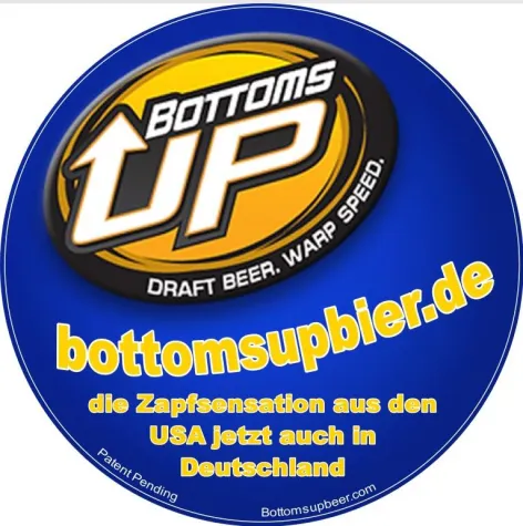 Bild: Bottoms Up Beer. Wir stellen das Zapfen auf den Kopf