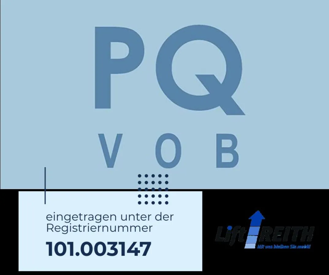 PQ VOB Registriernummer Lift Reith - Logo©Verein für die Präqualifikation von Bauunternehmen e.V.