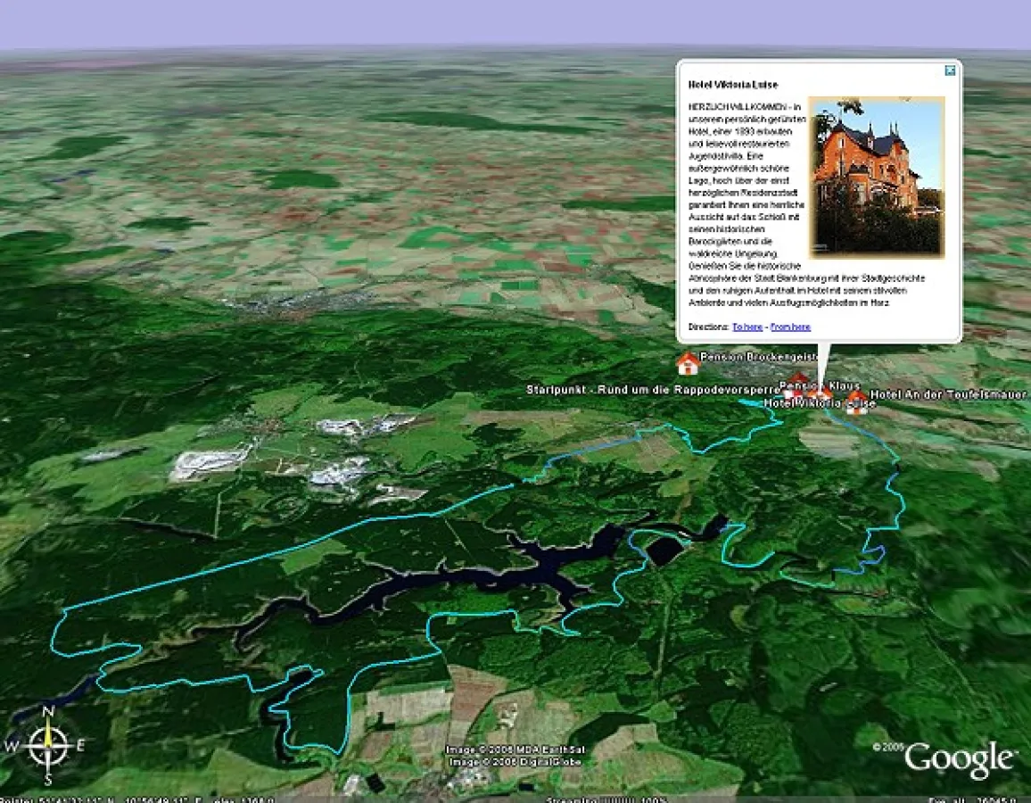 Screenshot einer moobix-Tour in Google Earth