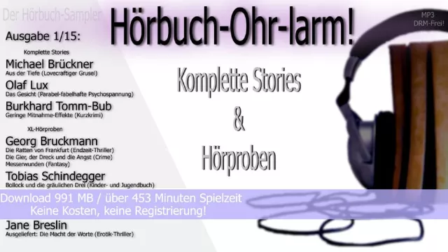 Bild: "Hörbuch-Ohr-larm!" Debut des kostenlosen Downloadsamplers.