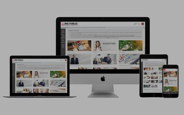 GOING PUBLIC! erweitert IDD-WBThek: Neue, zeitgemäße Weiterbildungsthemen für Versicherungsvermittler Bild: GOING PUBLIC! erweitert IDD-WBThek: Neue, zeitgemäße Weiterbildungsthemen für Versicherungsvermittler