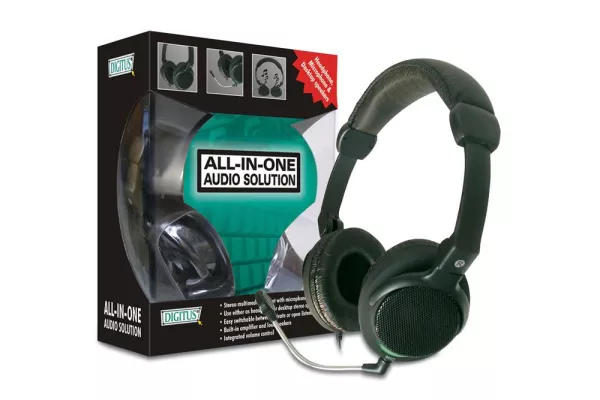 Bild: Stereo Multimedia Headset mit integrierter Lautsprecherfunktion von DIGITUS® bietet optimalen Soundgenuss