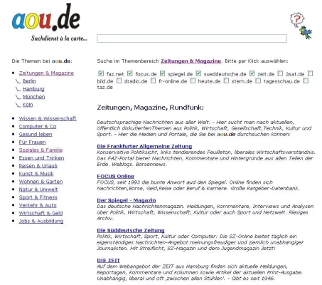 Bild: Neue Fach-Suchmaschine von aou.de sucht nur noch dort, wo der User es will