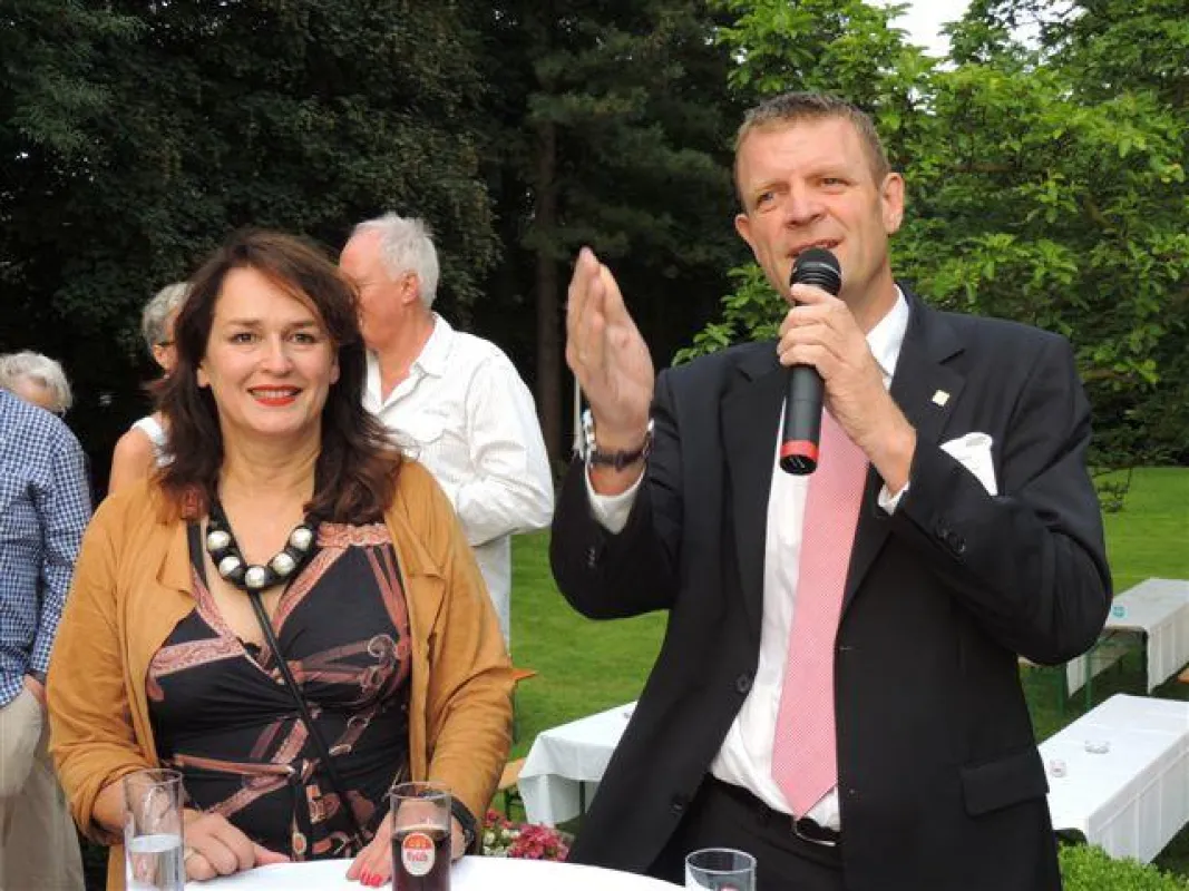 Gastgeberin Gabriele Heider mit Marc Kurtenbach, Präsident des Wirtschaftsclub Köln