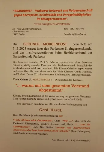 Bild: Viola Kleinau (lt. MORGENPOST):    Die ausufernden Kosten ...  "… waren mit dem gesamten Vorstand abgestimmt".