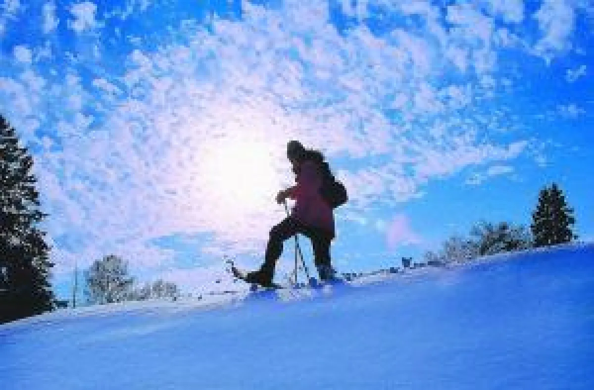 Schneeschuwanderin, Wikinger Reisen. Abdruck honorarfrei, bitte nur mit Quellenangabe. Foto senden wir gern in hoher Auflösung zu. Bitte per Mail bei der Pressestelle anfordern.