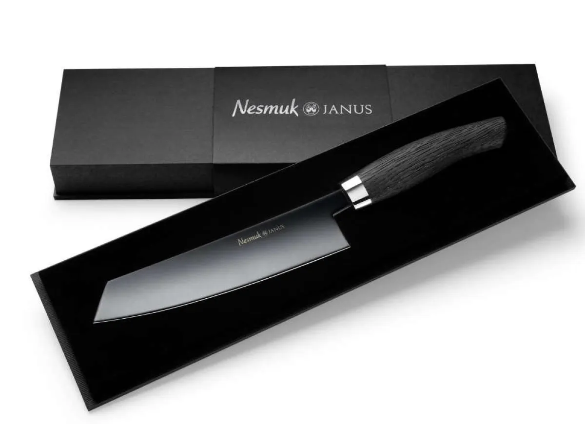 Nsmuk Janus Kochmesser mit Griff aus Mooreiche - mit dazugehörender Schatulle