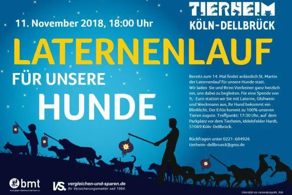 14. Laternenlauf am Tierheim Köln-Dellbrück - wir sind dabei! Bild: 14. Laternenlauf am Tierheim Köln-Dellbrück - wir sind dabei!