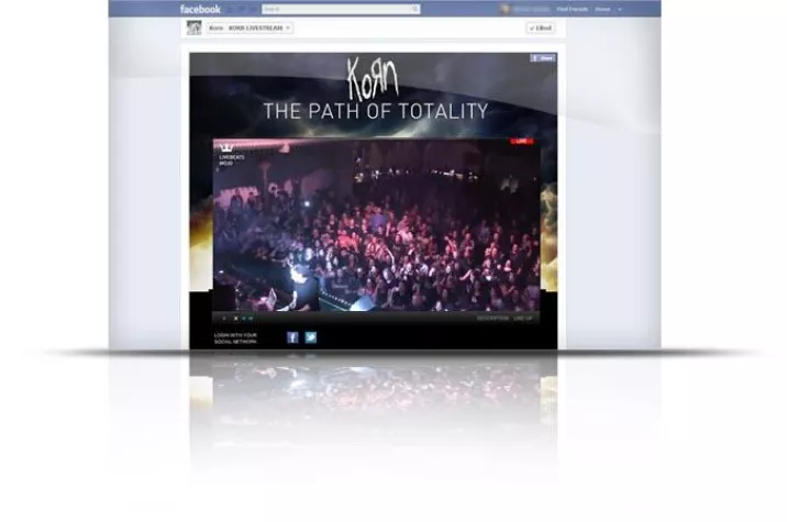Bild: Livestream für 8.2 Mio Facebook Fans der Band KoRn