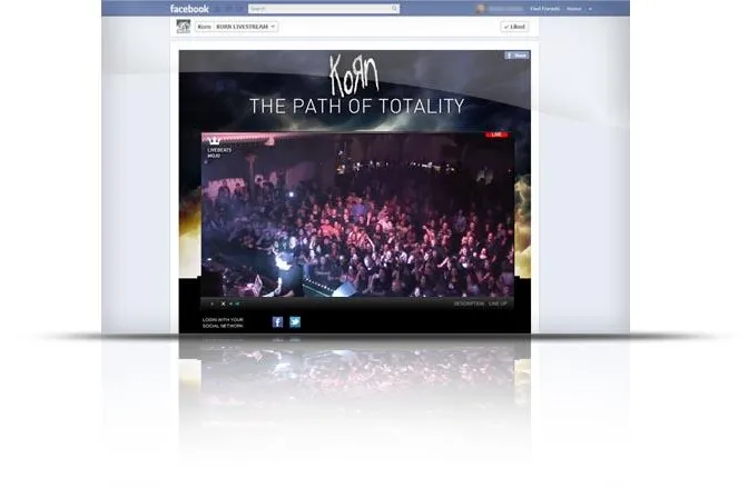 Livestream für 8.2 Mio Facebook Fans der Band KoRn Bild: Livestream für 8.2 Mio Facebook Fans der Band KoRn