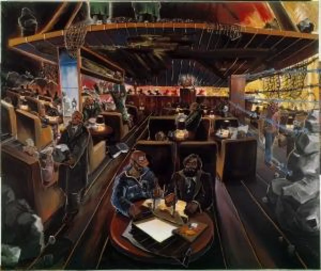 Immendorf, Jörg  Café Deutschland IV, 1978  Öl auf Leinwand , Städtische Galerie beim ZKM, Karlsruhe