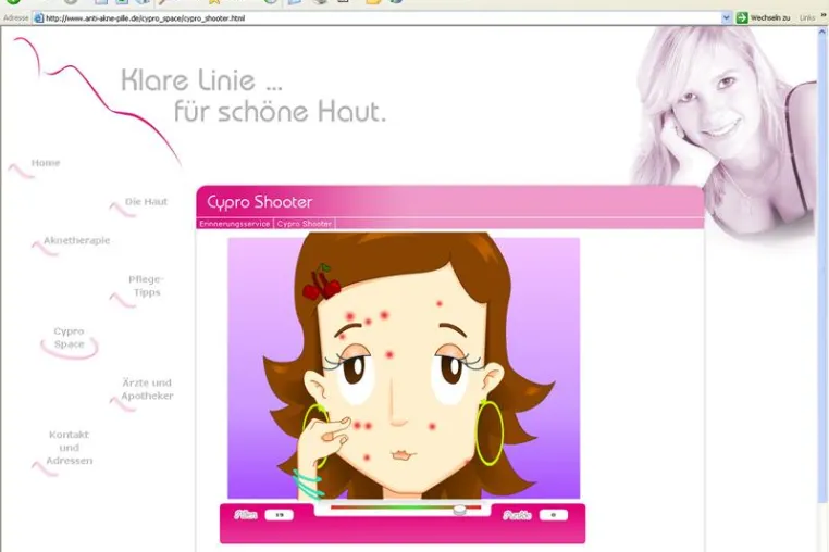 Bild: Die Website für schöne Haut - Klare Linie gegen Akne