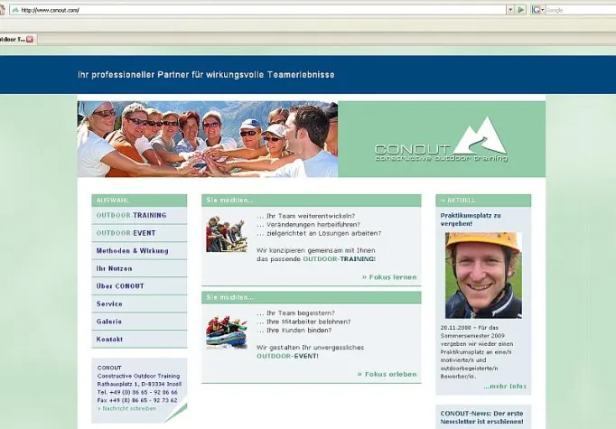 Bild: Outdoorveranstalter Constructive Outdoor Training mit neuer Homepage online