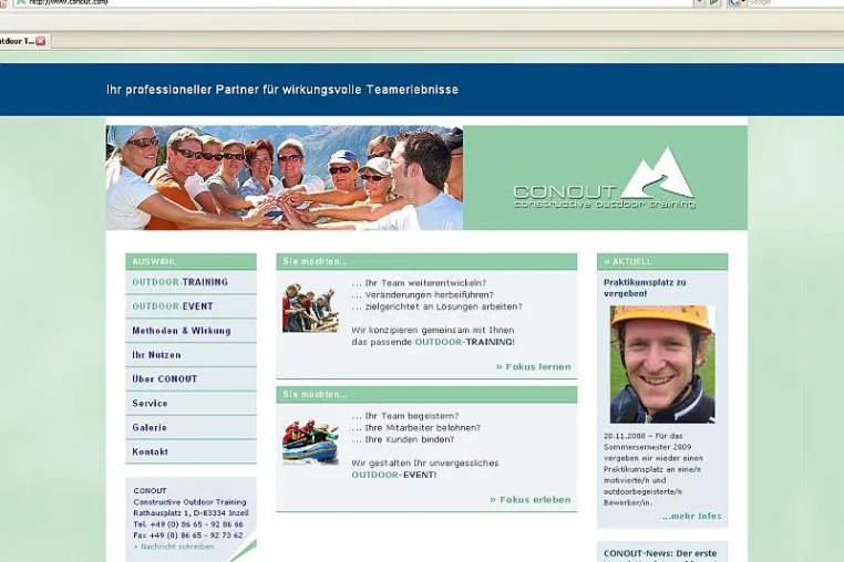 Bild: Outdoorveranstalter Constructive Outdoor Training mit neuer Homepage online