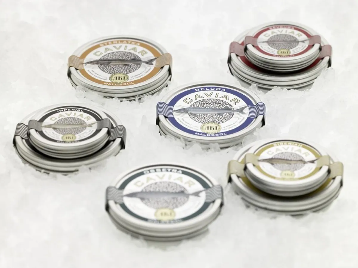 AKI Zuchtstör-Caviar-Sortiment, gestaltet von Jarmó Design