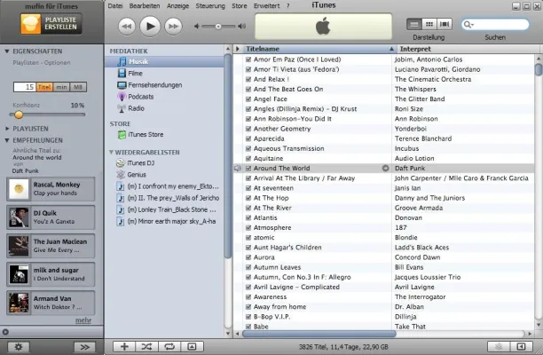 Bild: Mufin für iTunes vereinfacht Playlist- Erstellung auf dem Mac