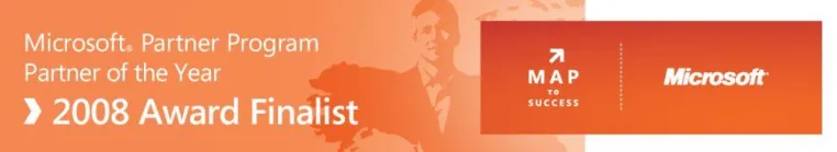 Bild: evidanza beim internationalen “Microsoft Partner of the Year Award 2008“ auf dem Siegerpodest