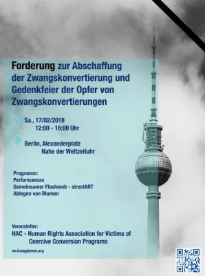 Bild: Alexanderplatz wird zur Aktionsfläche gegen Zwangskonvertierungen in Südkorea