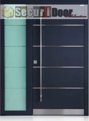 Bild: Holzhaustür. Fingerscan zum halben Preis oder Seitenteil umsonst