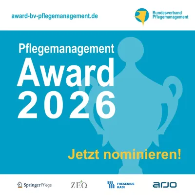 Bild: Pflegemanagement-Award 2026: Engagement sichtbar machen und gemeinsam die Zukunft der Pflege gestalten