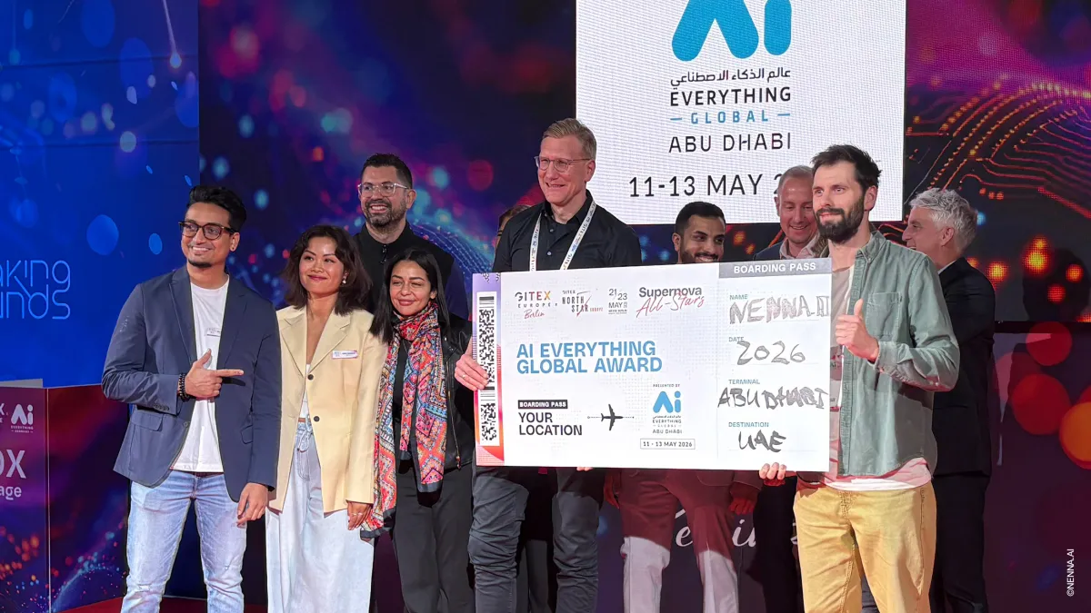 Das Ticket für Abu Dhabi: Als Gewinner des „AI Special Awards“ der GITEX Europe 2025 hat NENNA.AI da (© NENNA.AI)