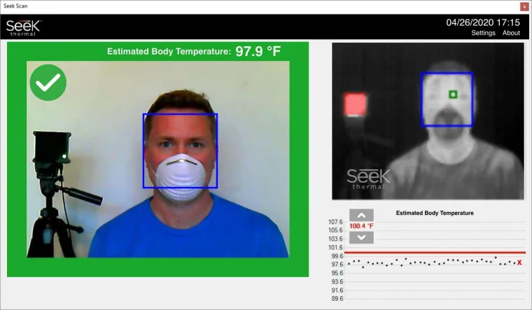 Sicheres Arbeiten dank kontaktloser Fiebermessung Bild: Sicheres Arbeiten dank kontaktloser Fiebermessung