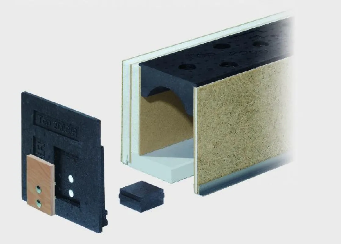 LEHR-Rollladenkastensystem TOP2000 RG mit verstärktem Unterboden und bruchsicherem Polypropylen-Kopfstück