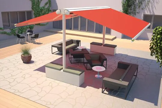 Bild: Markisenständer von markilux für flexiblen Sonnenschutz - Schattenspender für moderne Wandaufbauten