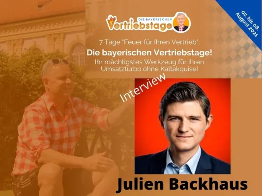 Bild: "Die bayerischen Vertriebstage": Uwe Rieder interviewt Julien Backhaus zu seinem neuen Buch "Bullshit Rules" 