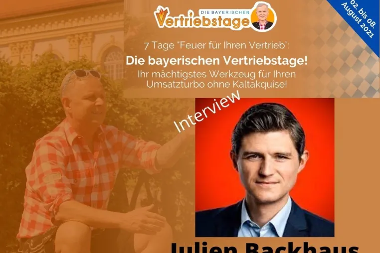 Bild: "Die bayerischen Vertriebstage": Uwe Rieder interviewt Julien Backhaus zu seinem neuen Buch "Bullshit Rules" 