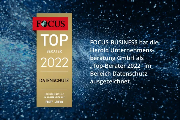 Bild: Herold Unternehmensberatung von FOCUS-BUSINESS als "Top-Berater 2022" ausgezeichnet