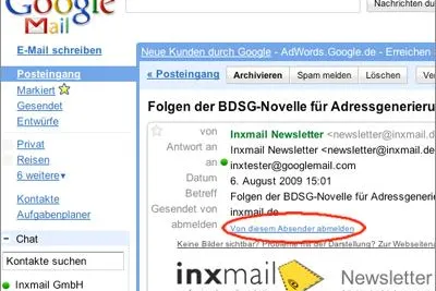 Bild: Inxmail unterstützt Abmeldeverfahren von Windows Live Hotmail und Google Mail