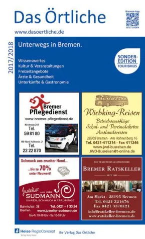 Bild: Kostenloser Reiseführer von Das Örtliche: Neue Ausgabe "Unterwegs in Bremen"