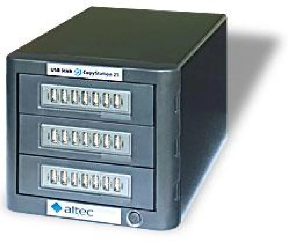 Die USB Stick CopyStation 21 kopiert Daten-Images auf bis zu 21 USB-Sticks in kürzester Zeit