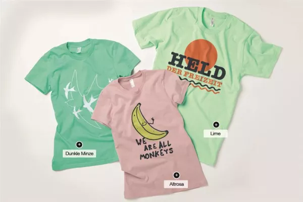 Bild: Trendige Pastelltöne und melierte Stoffe ergänzen 2015 das Spreadshirt-Sortiment