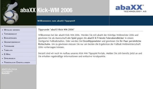 Bild: Exklusiver Gewinn: Pünktlich zur Fußball Weltmeisterschaft 2006 startet abaXX seine „Kick-WM 2006“
