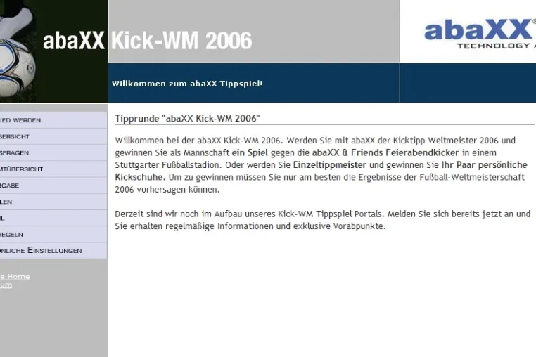 Bild: Exklusiver Gewinn: Pünktlich zur Fußball Weltmeisterschaft 2006 startet abaXX seine „Kick-WM 2006“