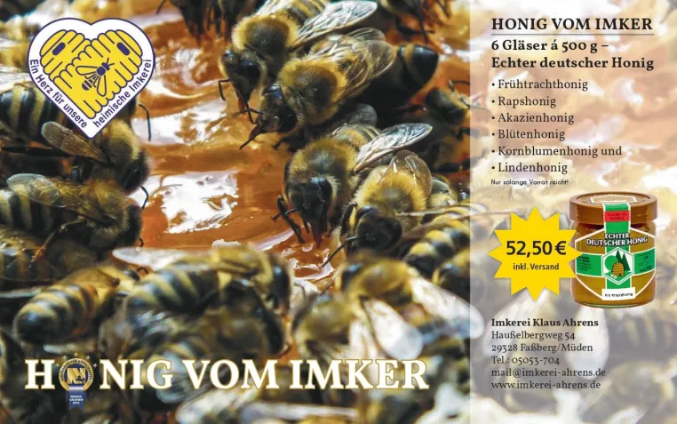 Bild: Honiggenuss für die Region: Imkerei Ahrens bringt dreifach prämierte Spitzenhonige auf die Wochenmärkte