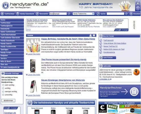 Bild: 10 Jahre handytarife.de - unabhängiges Verbraucherportal feiert Geburtstag