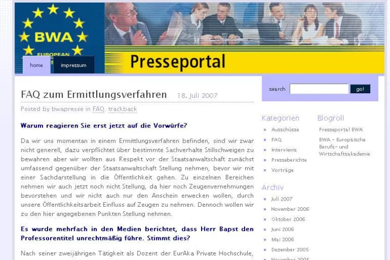 Bild: BWA - Europäische Berufs- und Wirtschaftsakademie St. Gallen AG veröffentlicht FAQ zu Ermittlungsverfahren