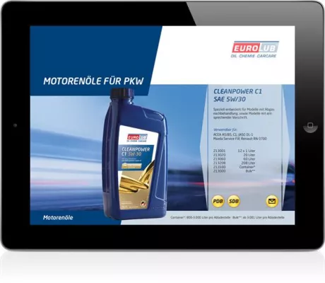 Bild: Premium auch beim Marketing: iPad-App von ADVERMA für EUROLUB