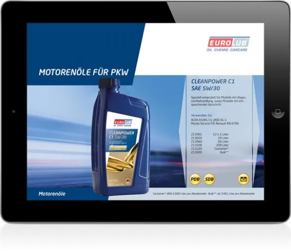 Premium auch beim Marketing: iPad-App von ADVERMA für EUROLUB Bild: Premium auch beim Marketing: iPad-App von ADVERMA für EUROLUB