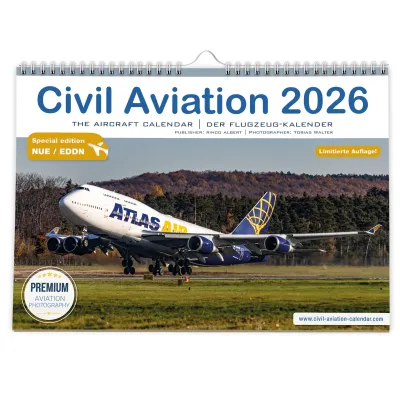 Bild: Flugzeugkalender 2026 Sonderausgabe „Flughafen Nürnberg“ – Wandkalender mit einzigartigen Flugzeugfotos