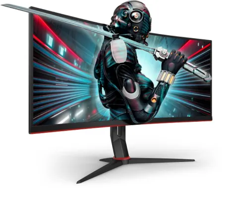 Bild: Völlig eintauchen mit den 34"-UltraWide-Curved-Gaming-Monitoren CU34G2 und CU34G2X von AOC