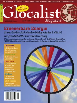 Bild: Glocalist Magazine (Juni) - Schwerpunkt "Erneuerbare Energie" und Start - Großer Stakeholder-Dialog mit E.ON
