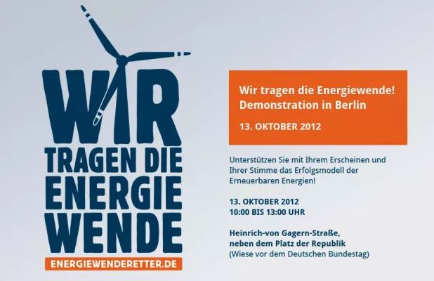 Bild: Energiewende retten. BWE Kundgebung am 13. Oktober 2012 in Berlin